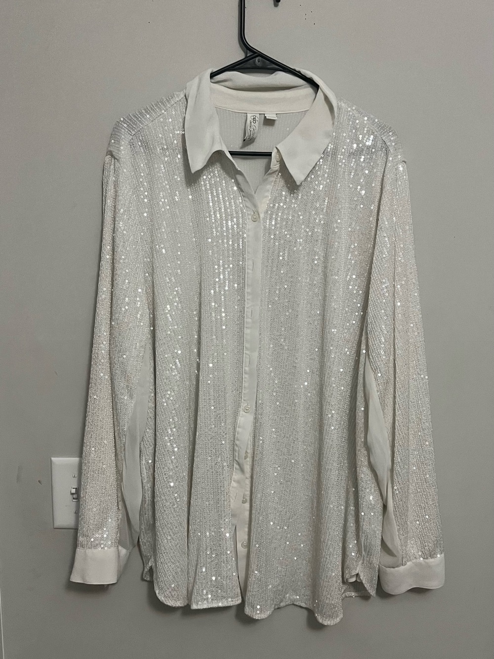 Cato White Sequin Strapless Dress